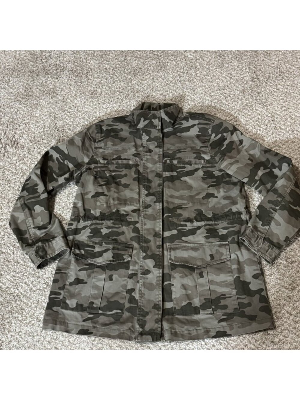 Universal Thread Utility Jacket Women's Medium Camo Cotton Blend Full Zip Snap
